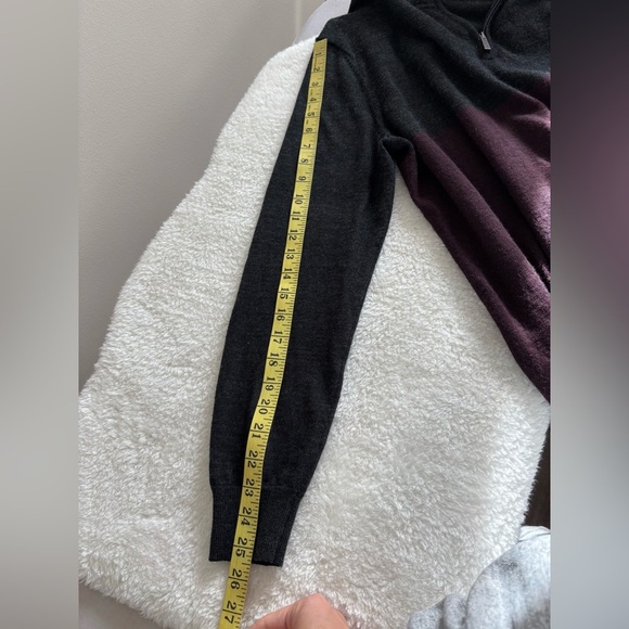 Calvin Klein wool blend Gray and Purple Half-Zip Sweater Sz M - Picture 8 of 10